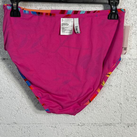 Bar III Womens High-Waist tropical  Printed Swim Bottom pink small MSRP $48 - Picture 6 of 7